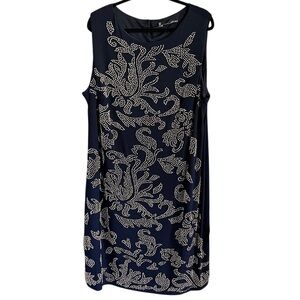 Chetta B Glamorous Beaded Embellished Dress in Navy and Gold size 22W